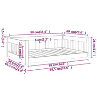 Hundebett 95,5x65,5x28 cm Massivholz Kiefer
