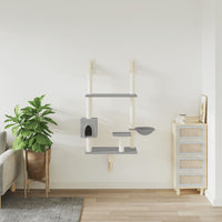 Kratzbaum mit Kratzsäule Wandmontage Hellgrau 153 cm