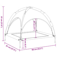 Hundeliege mit Dach Anthrazit Oxford-Gewebe und Stahl